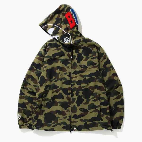 BAPE 1. Camo 2. lidoop plná zip kapucí zelená