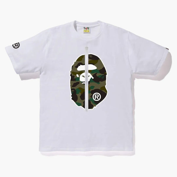BAPE 1. camo 2. lidoop Tee White/Green