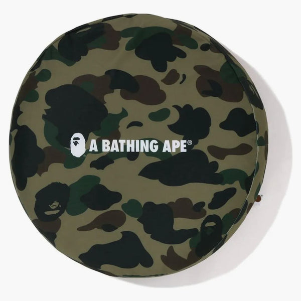 BAPE 1ST CAMO A koupání lidoopů Circle Fluffy Beads Cushion Green