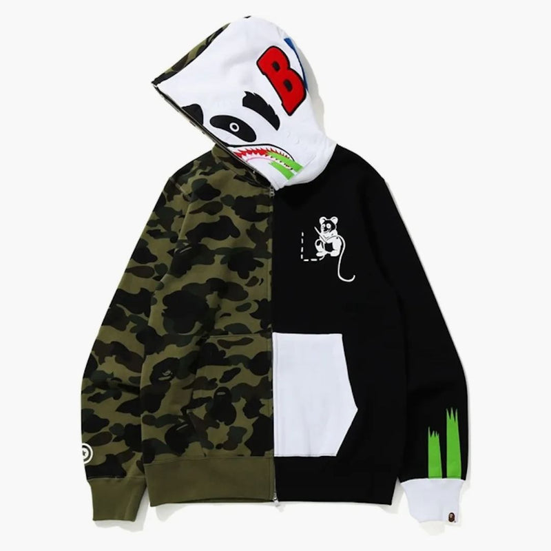 BAPE 1 ° CAMO APE PANDA FULL FULL ZIP Green