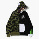 Bape 1st Camo Ape Panda Half Full Zip Hoodie Green