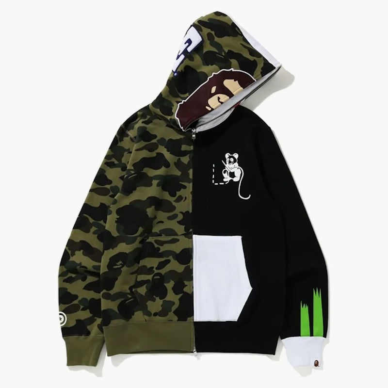 BAPE 1 ° CAMO APE PANDA FULL FULL ZIP Green
