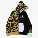 Bape 1st Camo Ape Panda Half Full Zip Hoodie Yellow