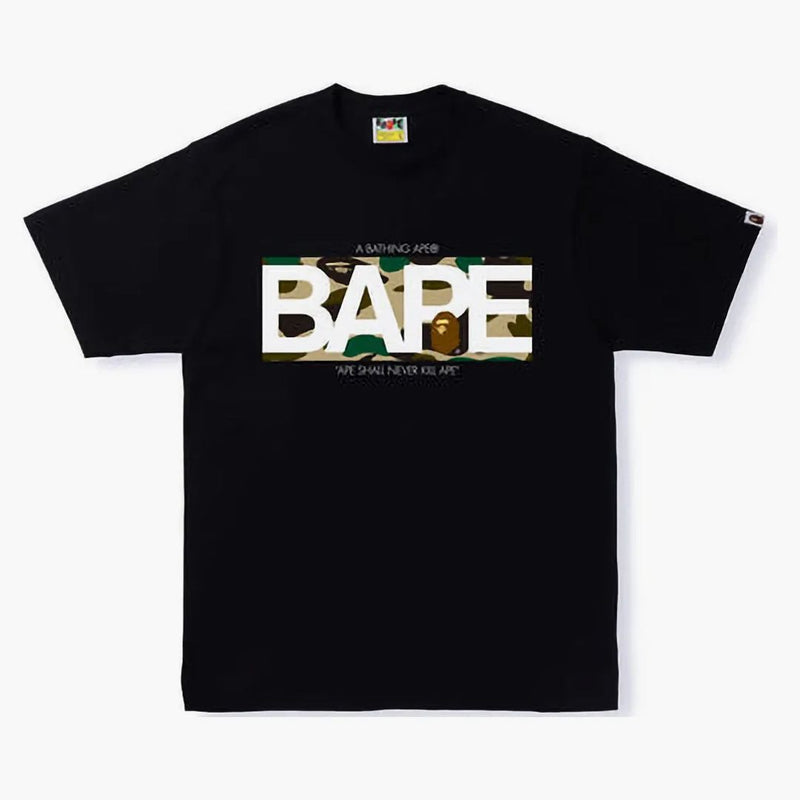 BAPE 1st Camo Bape Logo Tea Černá žlutá