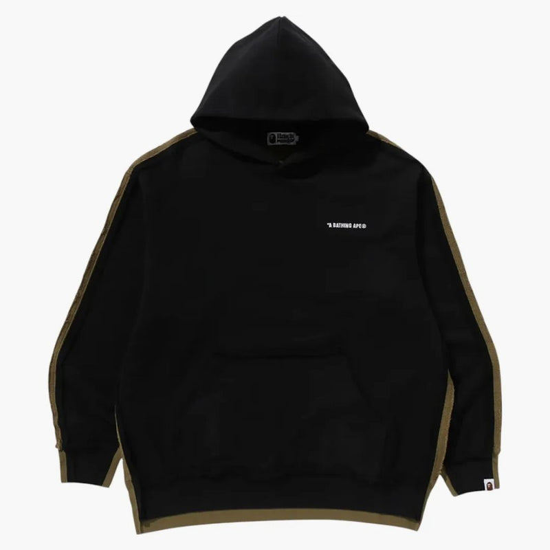 BAPE 1st Camo Blokování syrového okraje uvolněné fit svetrover mikina černá