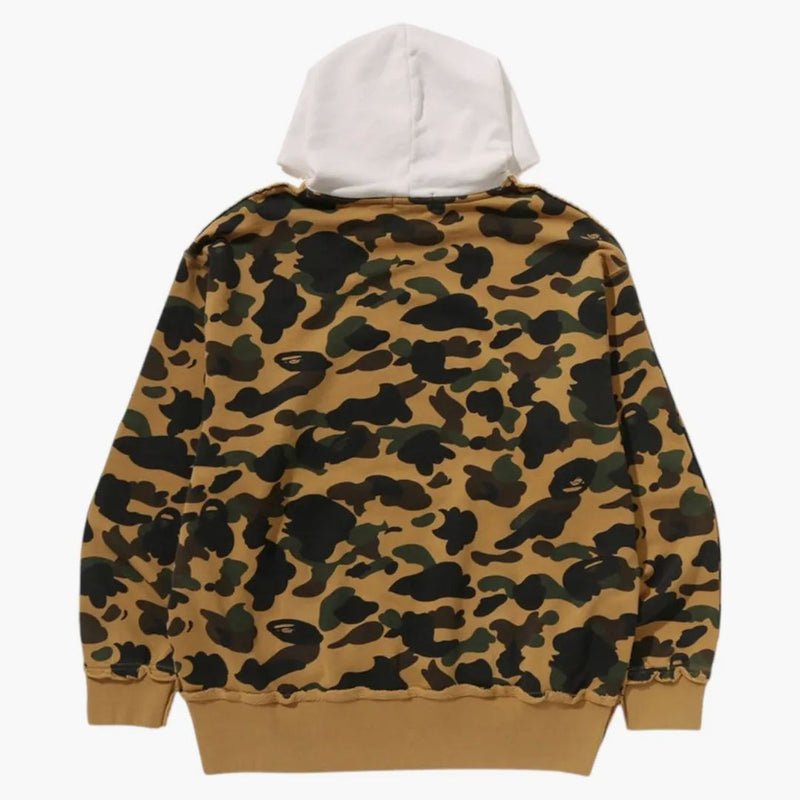 BAPE 1st Camo Blokování syrového okraje uvolněné fit svetlover mikiny slonoviny