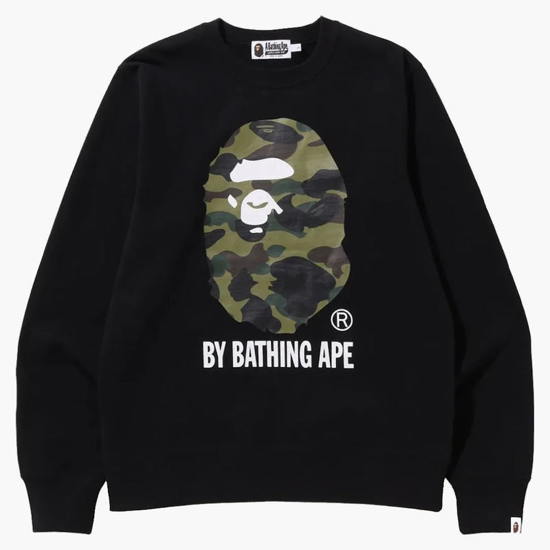 Bape 1st Camo od koupání opice Crewneck Black
