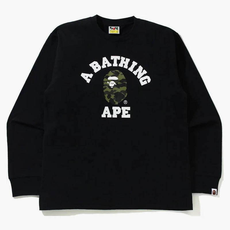 Bape 1st Camo College L/S Tea (SS21) Black/Green