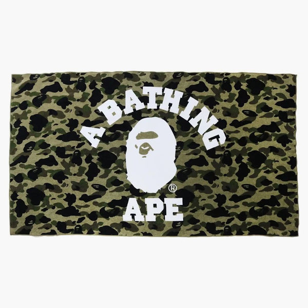 Bape 1st Camo College Logo Beach Towel Green
