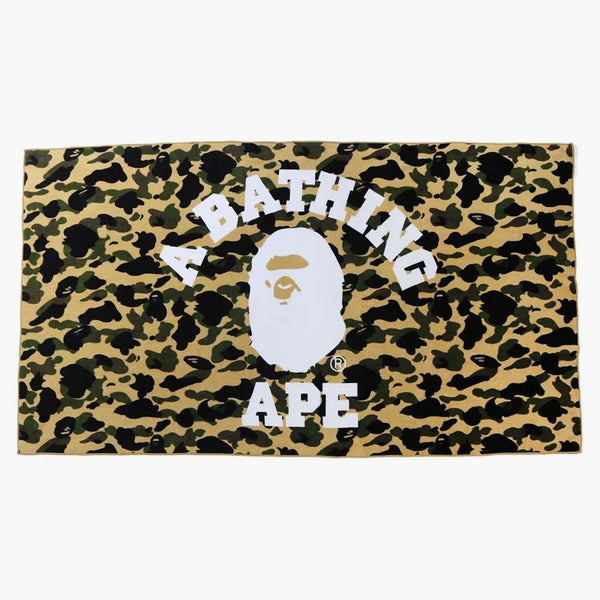 Bape 1st Camo College Logo Beach Towel Yellow
