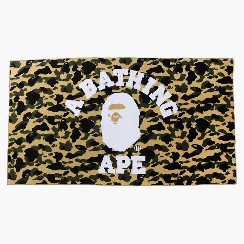 Bape 1st Camo College Logo Beach Towel Yellow