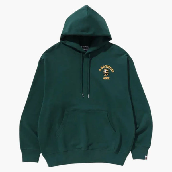 BAPE 1. logo Camo College Relaxaded Fit Pullver Hoodie OliveDrab