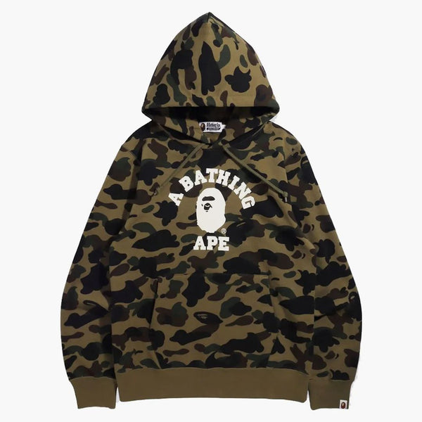 Bape 1st Camo College Pullover Hoodie (FW21) Green