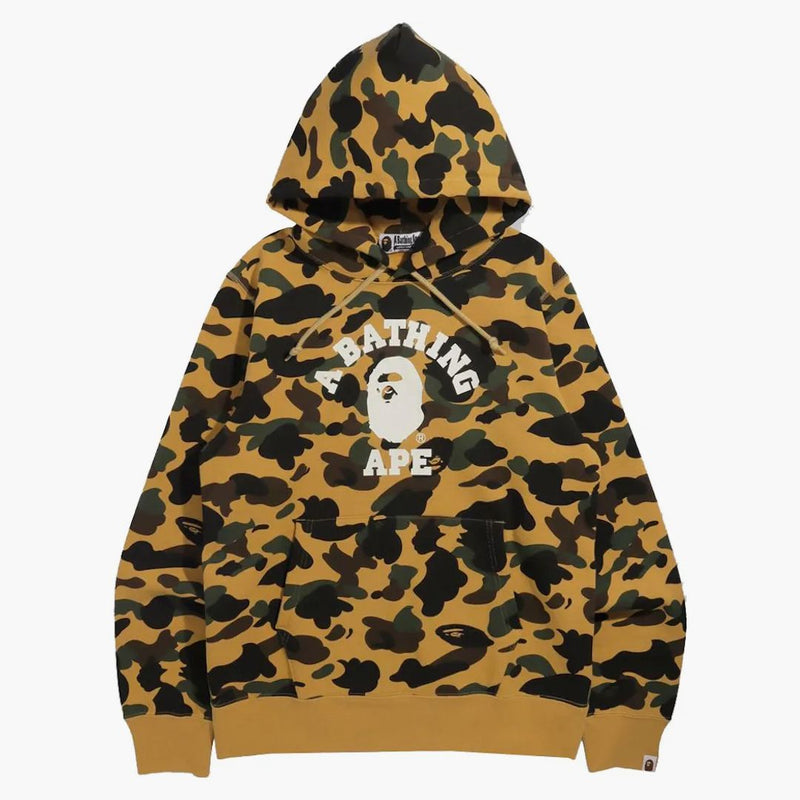 Bape 1st Camo College Pullover Hoodie (FW21) Yellow