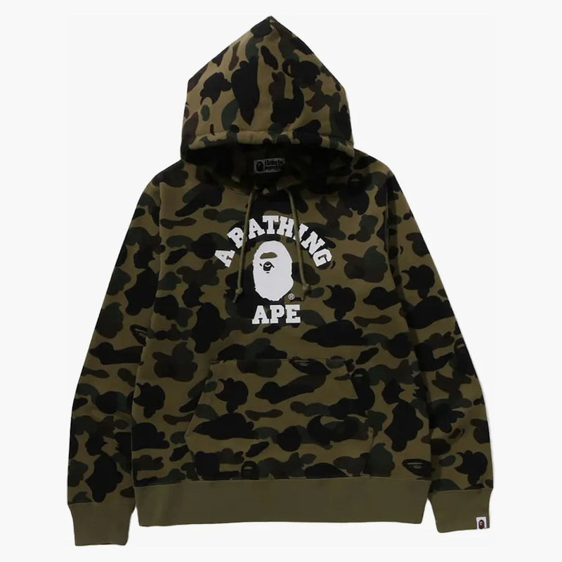 Bape 1st Camo College Pullover Hoodie (FW23) Green