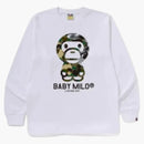 Bape 1st Camo Crazy Baby Milo L/s Tee Tee White