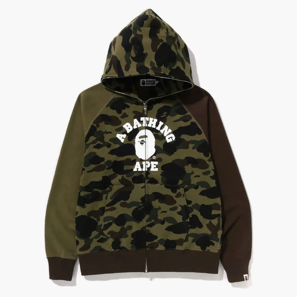 Bape 1st Camo Crazy College Full Zip Hoodie (SS23) Green