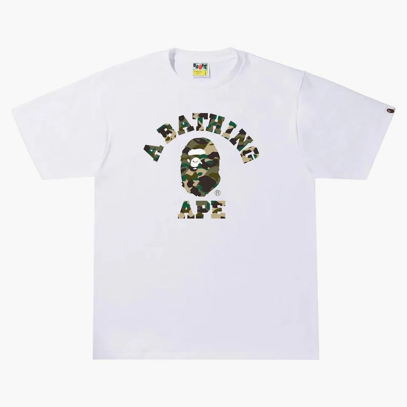 Bape 1st Camo Crazy College Tee White