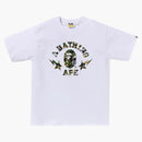 Bape 1st Camo Crazy Sta College Tee White