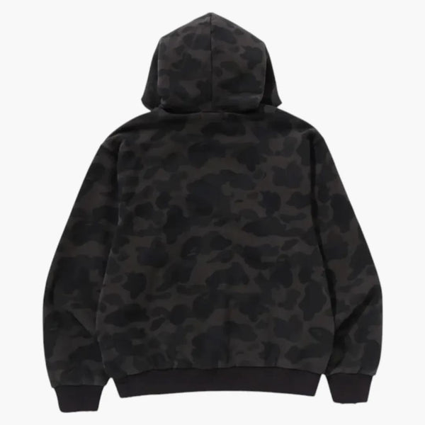 BAPE 1. Camo Heavy Wash oříznutá fit zip mikina černá