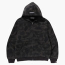 Bape 1st Camo Heavy Wash Cropped Fit Zip Hoodie Black