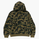 Bape 1st Camo Heavy Wash Cropped Fit Zip Hoodie Green