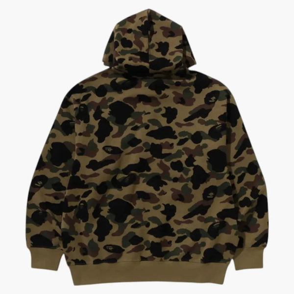 BAPE 1. camo jacquard jeden bod uvolněný fit pullover mikina zelená