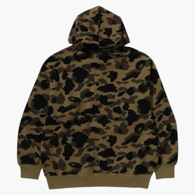 BAPE 1. camo jacquard jeden bod uvolněný fit pullover mikina zelená