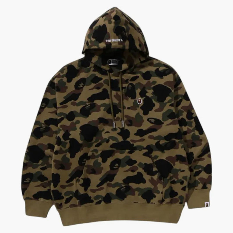 BAPE 1. camo jacquard jeden bod uvolněný fit pullover mikina zelená