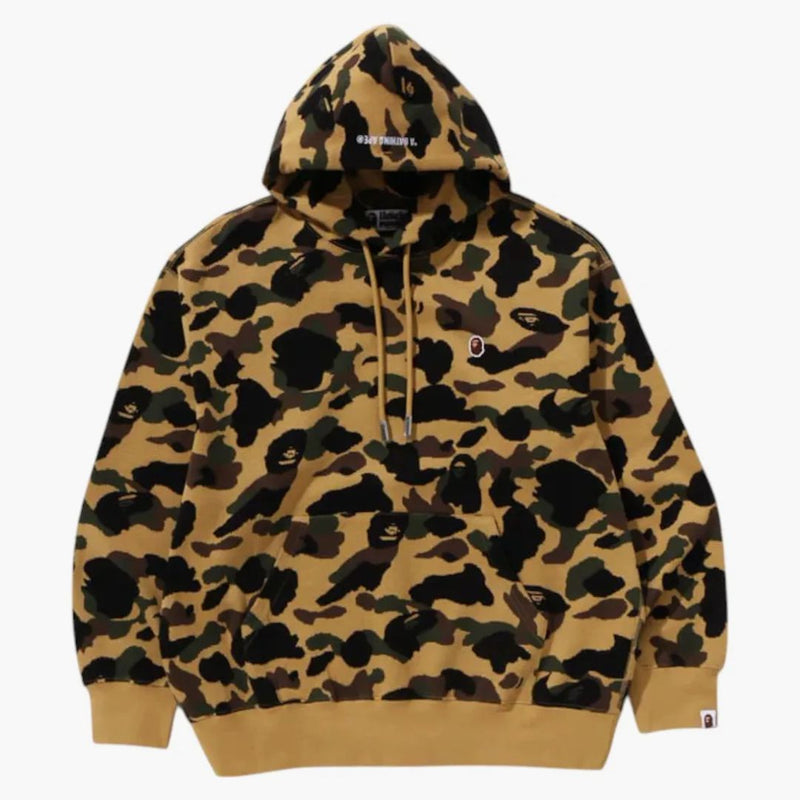 Bape 1. camo jacquard jeden bod uvolněný fit svetr mikina žlutá