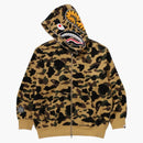 Bape 1st Camo Jacquard Shark Relaxed Fit Full Zip Hoodie Yellow
