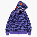 Bape 1st Camo Jersey Shark Full Zip Hoodie Purple