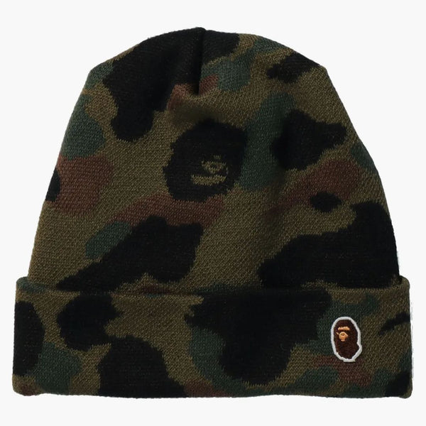 Bape 1st Camo Knit Cap Green