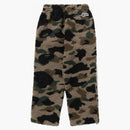 Bape 1st Camo Metal Ape Head One Point Fleece Pants Green