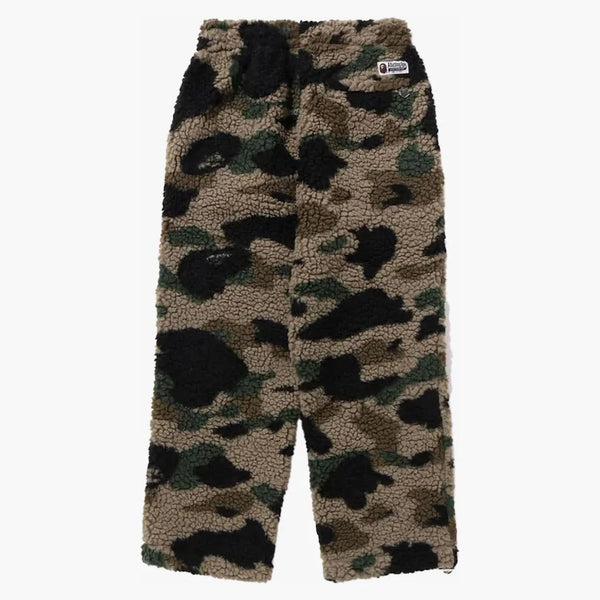 Bape 1. Camo Metal Ape Head One Point Fleece Pants Green