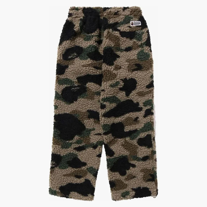 BAPE 1st Camo Metal Ape Head One Point Fleece Pants Green