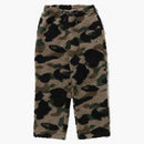 Bape 1st Camo Metal Ape Head One Point Fleece Pants Green