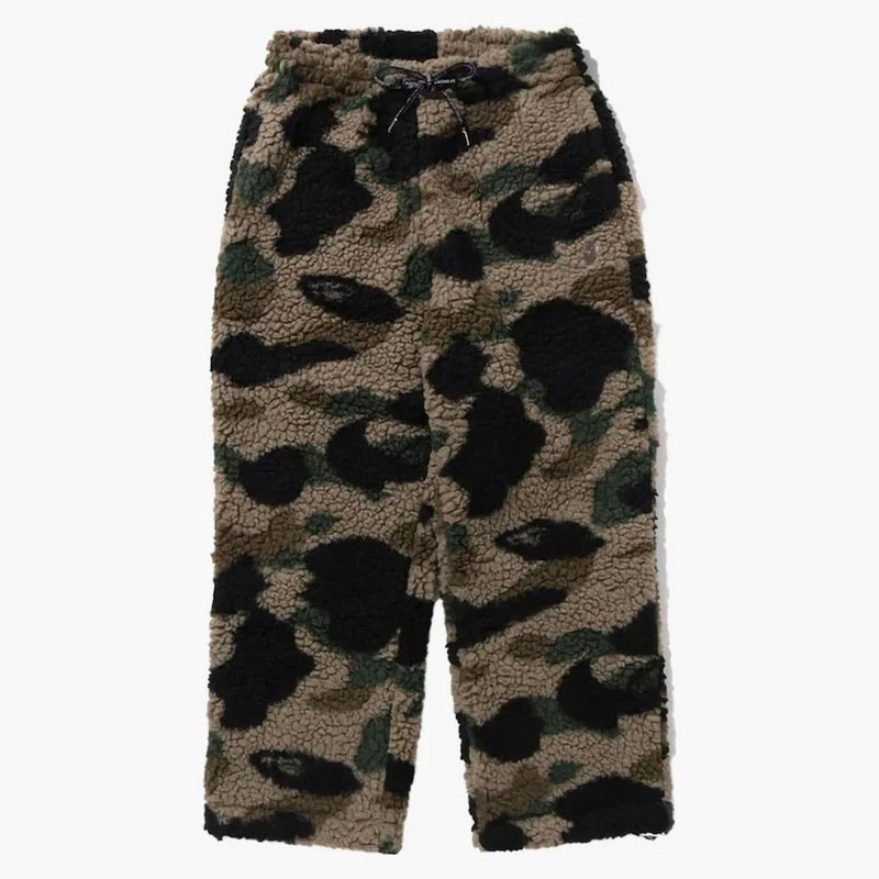BAPE 1st Camo Metal Ape Head One Point Fleece Pants Green