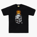 Bape 1st Camo Milo On Ape Head Tee Tee Black/grey