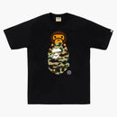 Bape 1st Camo Milo On Ape Head Tee Tee Black/yellow