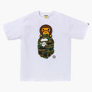 Bape 1st Camo Milo On Ape Head Tee Tee White/green