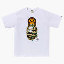 Bape 1st Camo Milo On Ape Head Tee Tee White/yellow