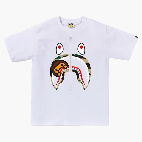 Bape 1st Camo Milo Shark Tee White/Yellow