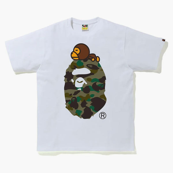 BAPE 1 ° CAMO MILO ON BIG APE TEA (FW21) bianco/verde
