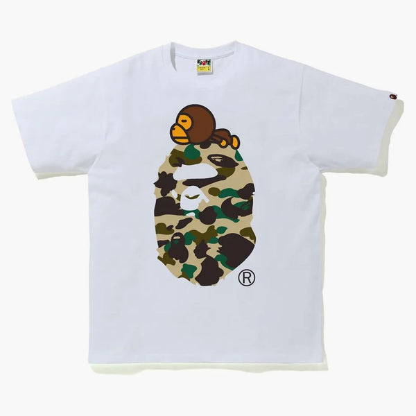 Bape 1st Camo Milo On Big Ape Tee (fw21) White/yellow