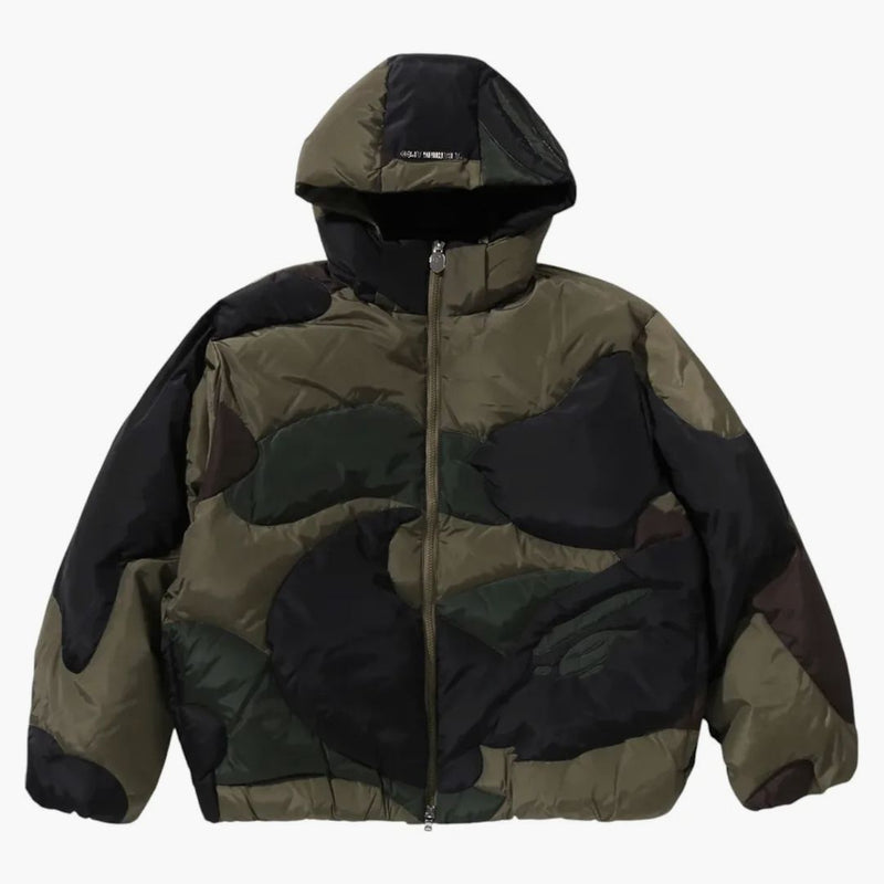 Bape 1. camo nylon down bunda zelená