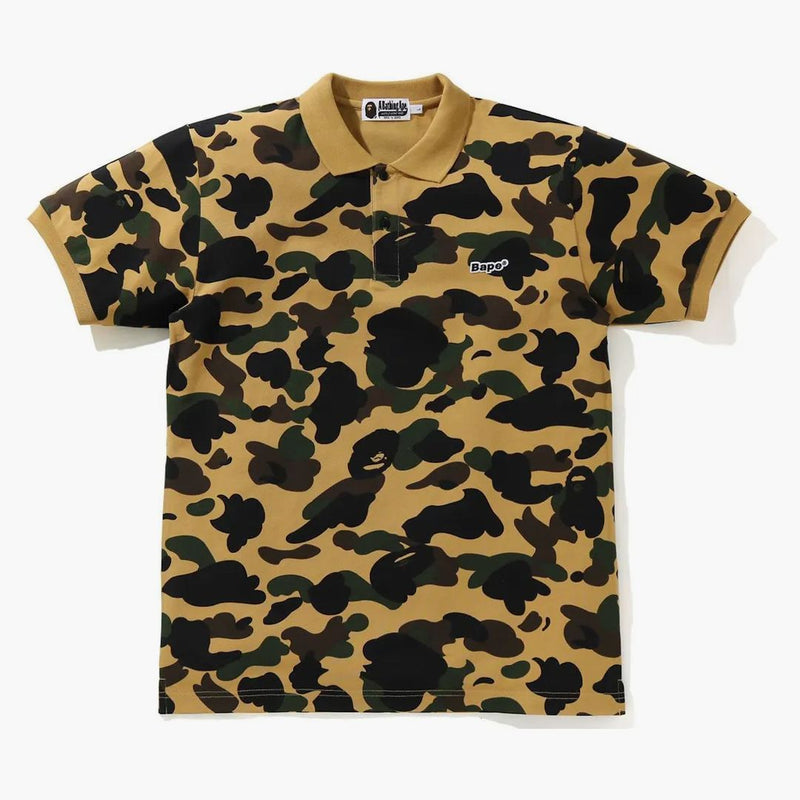 BAPE 1st camo patchat polo galben