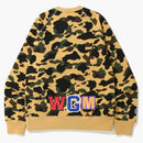 Bape 1st Camo Printed Zip Shark Crewneck Yellow