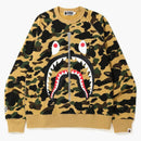 Bape 1st Camo Printed Zip Shark Crewneck Yellow