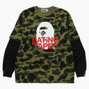 BAPE 1st Camo Relaxed Fit Layered L/S Tea Green